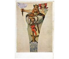 Pohlednice: Alfons MUCHA / Fresky: Obecní dům Praha / Samostatnost (Jiří z Poděbrad) / Galerie UP 642