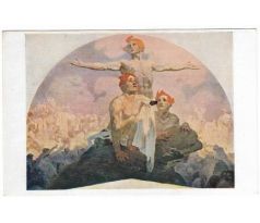 Pohlednice: Alfons MUCHA / Fresky: Obecní dům Praha / Silou k svobodě, láskou k svornosti! / Galerie UP 649