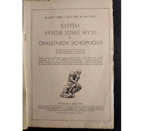 CORD, J. / LEWIS, W. Systém vývoje lidské mysli a okultních schopností / 1939