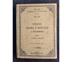 KOZEL, V. Stručná nauka o barvách a jich harmonii / Obecná knihovna učitelská sv. 14 / 1909