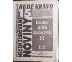 RUDÉ KRÁVO. Necenzurované noviny / ROČNÍK II. / ČÍSLO 15 / 1992