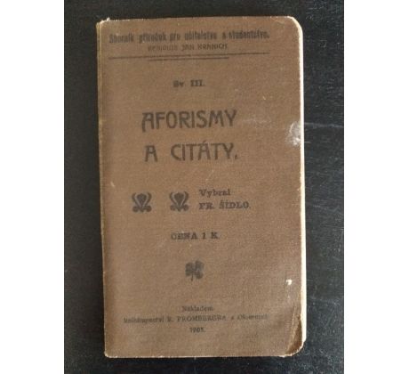ŠÍDLO, F. Aforismy a citáty / 1903