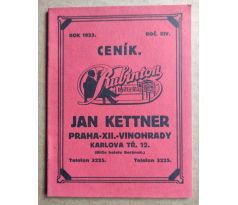 Jan Kettner. Rubinton ceník