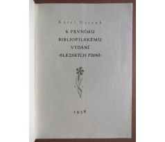 Karel Dyrynk. K prvnímu bibliofilskému vydání slezských písní / Preissig
