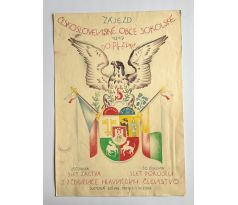 Bohumil Krs. Zájezd Československé obce sokolské do Plzně 1919 / kresba