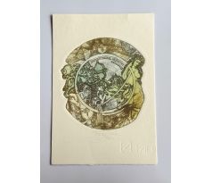 Pavel Hlavatý / Barevný lept / Ex libris Dagmar Pavel Vlčkovi