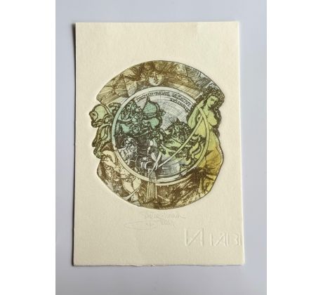 Pavel Hlavatý / Barevný lept / Ex libris Dagmar Pavel Vlčkovi