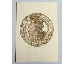 Pavel Hlavatý / Barevný lept / Ex libris PhDr. Klára Samuelisová