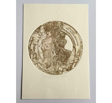 Pavel Hlavatý / Barevný lept / Ex libris PhDr. Klára Samuelisová