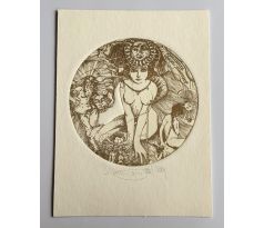 Pavel Hlavatý / Barevný lept / Ex libris Karel Dlouhý