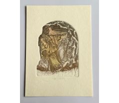 Pavel Hlavatý / Barevný lept / Ex libris A. Nevečeřal