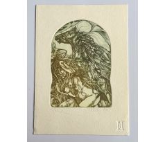 Pavel Hlavatý / Barevný lept / Ex libris Benoid Junod