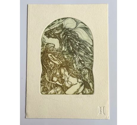 Pavel Hlavatý / Barevný lept / Ex libris Benoid Junod