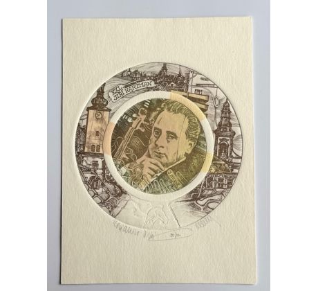 Pavel Hlavatý / Barevný lept / Ex libris Dagmar Jiří Hartman