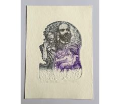 Pavel Hlavatý / Barevný lept / Ex libris M. Buchta