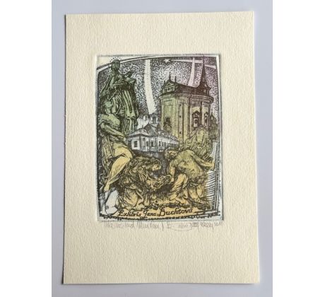 Pavel Hlavatý / Barevný lept / Ex libris Jana Buchtová