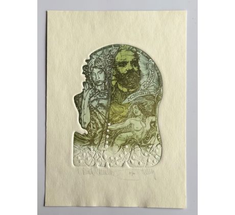 Pavel Hlavatý / Barevný lept / Ex libris M. Buchta 1