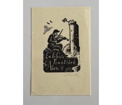 Cyril Bouda /dřevoryt / ex libris František Alex