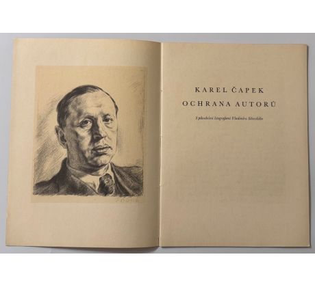 Karel Čapek. Ochrana autorů / Vladimír Silovský / PODPIS