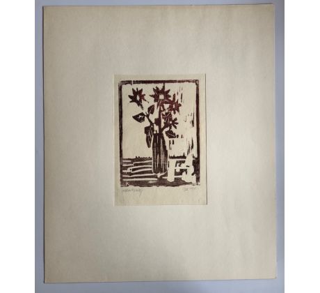 Jaroslav Kruis. Kytice ve váze / monotyp