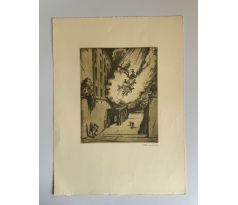 Jan Konůpek. Zámecké schody v Kroměříži / lept