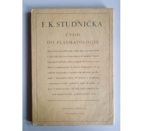 F. K. Studnička. Úvod do plasmatologie